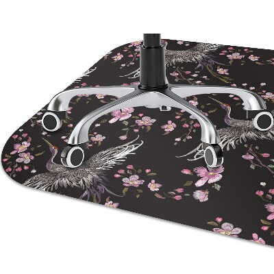 Office chair mat Herons and flowers