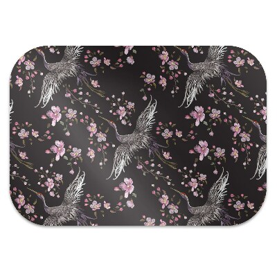 Office chair mat Herons and flowers