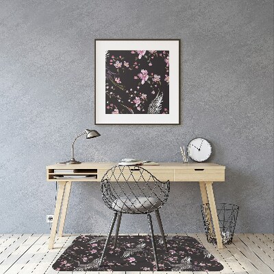 Office chair mat Herons and flowers