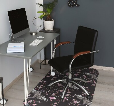 Office chair mat Herons and flowers