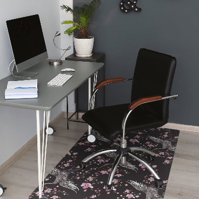 Office chair mat Herons and flowers