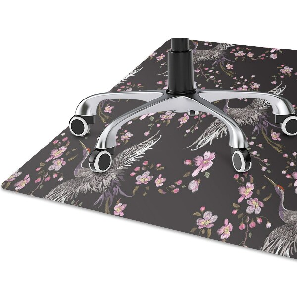 Office chair mat Herons and flowers