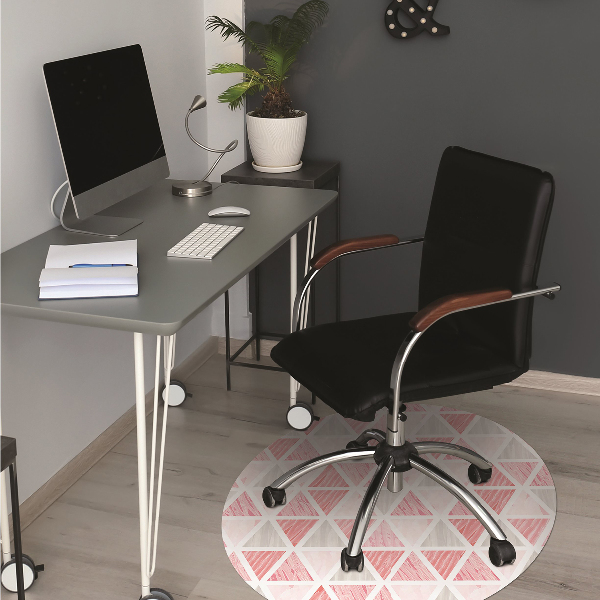 Office chair mat pink triangles