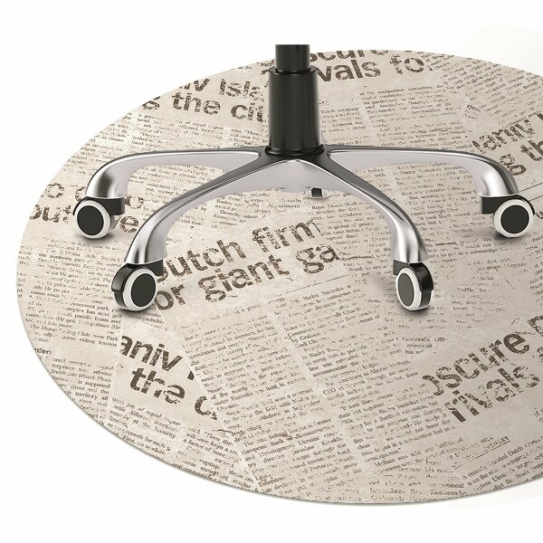 Desk chair floor protector Vintage Newspapers