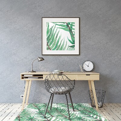 Office chair floor protector palm leaves