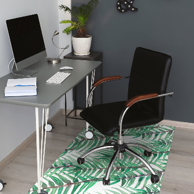 Office chair floor protector palm leaves