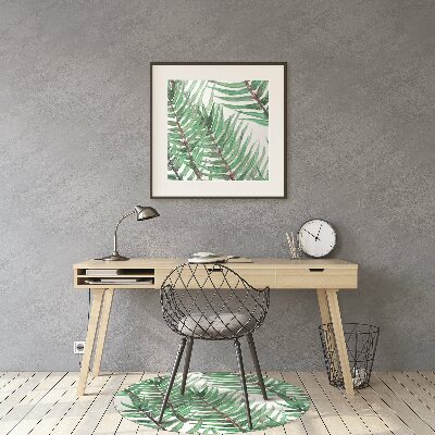 Office chair floor protector palm leaves