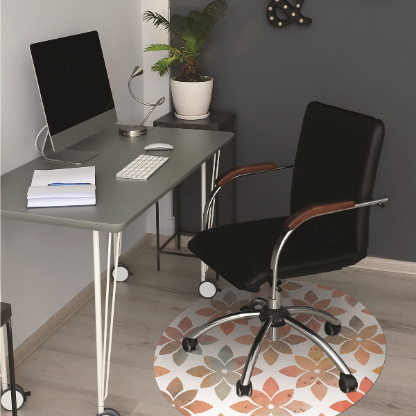 Office chair floor protector flowery pattern