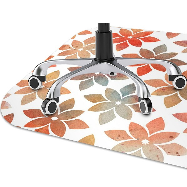 Office chair floor protector flowery pattern