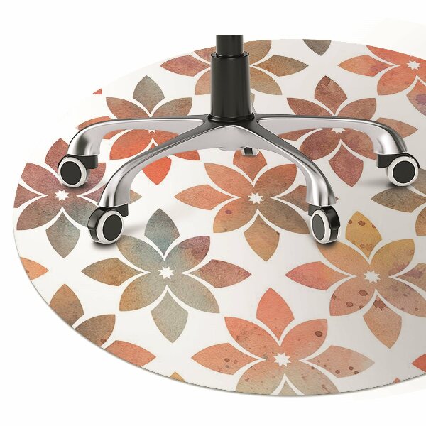 Office chair floor protector flowery pattern