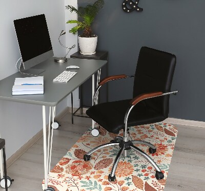 Office chair floor protector artistic Flowers