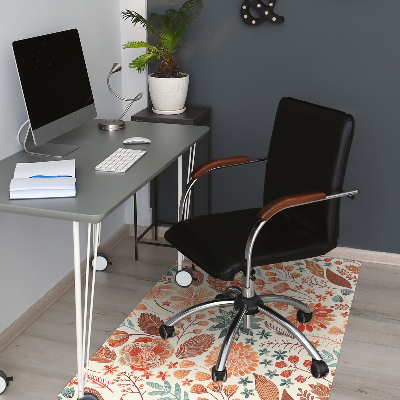 Office chair floor protector artistic Flowers