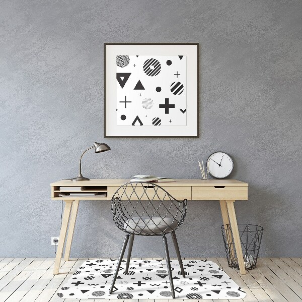 Office chair floor protector geometric patterns