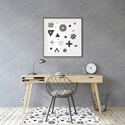 Office chair floor protector geometric patterns