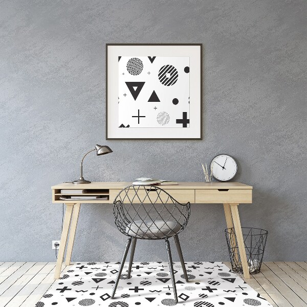 Office chair floor protector geometric patterns