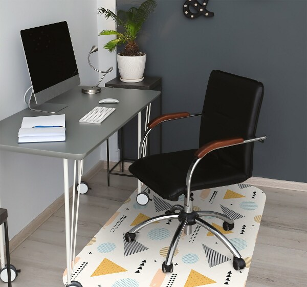 Office chair mat colored shapes