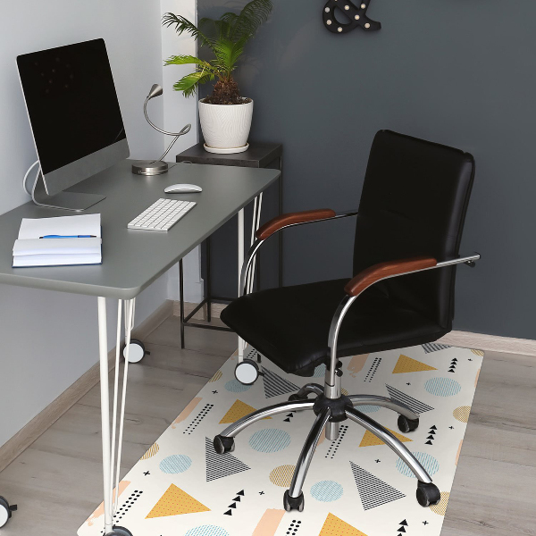 Office chair mat colored shapes