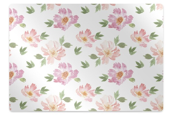 Office chair mat watercolor Flowers