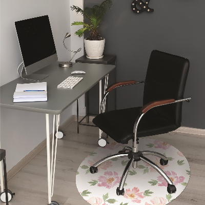 Office chair mat watercolor Flowers