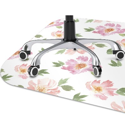 Office chair mat watercolor Flowers