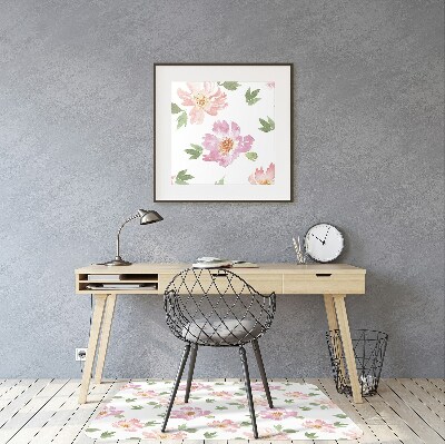 Office chair mat watercolor Flowers