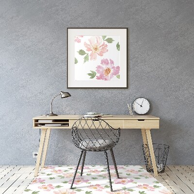 Office chair mat watercolor Flowers