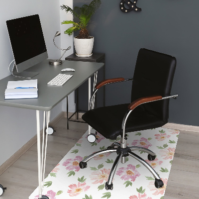 Office chair mat watercolor Flowers