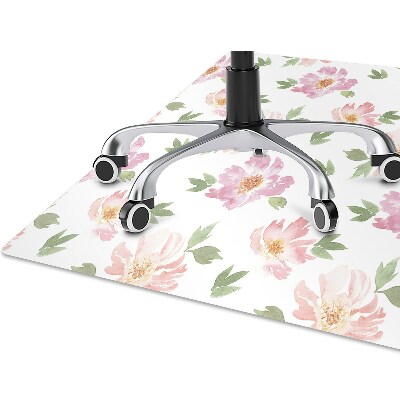 Office chair mat watercolor Flowers