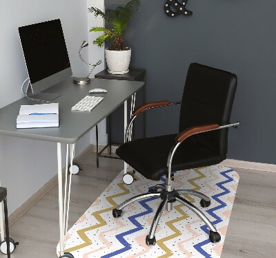 Chair mat floor panels protector painted zigzags