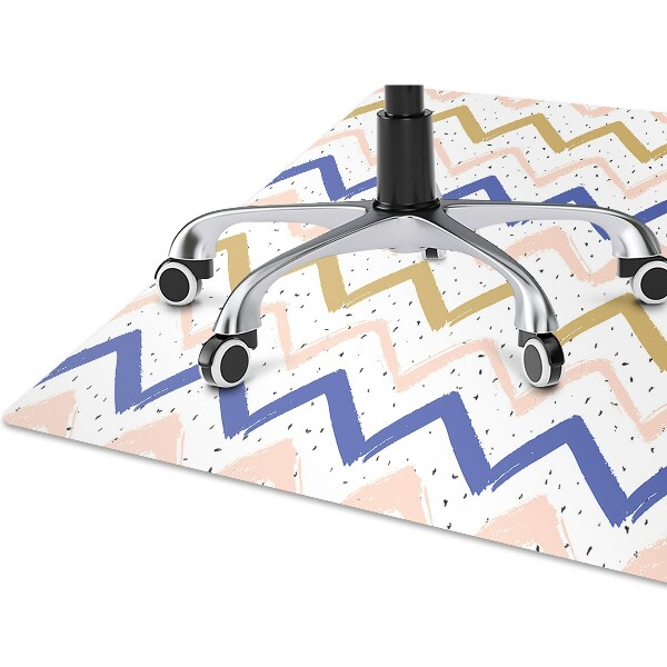 Chair mat floor panels protector painted zigzags