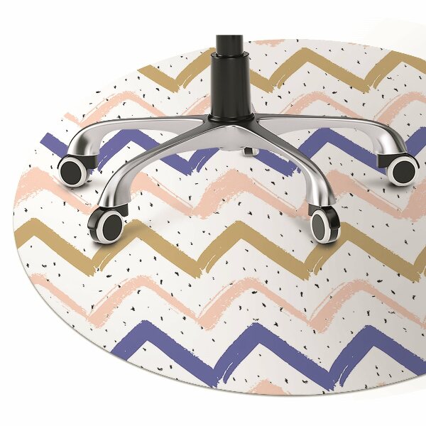 Chair mat floor panels protector painted zigzags