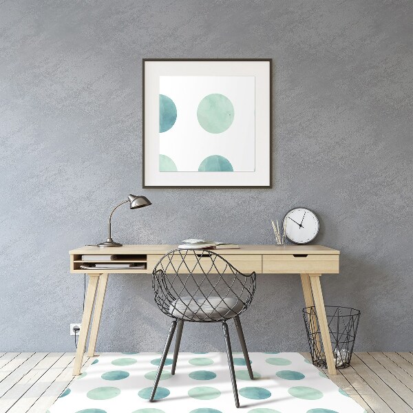 Office chair mat watercolor dots