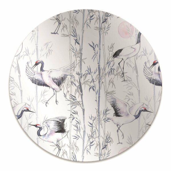 Desk chair mat dancing cranes
