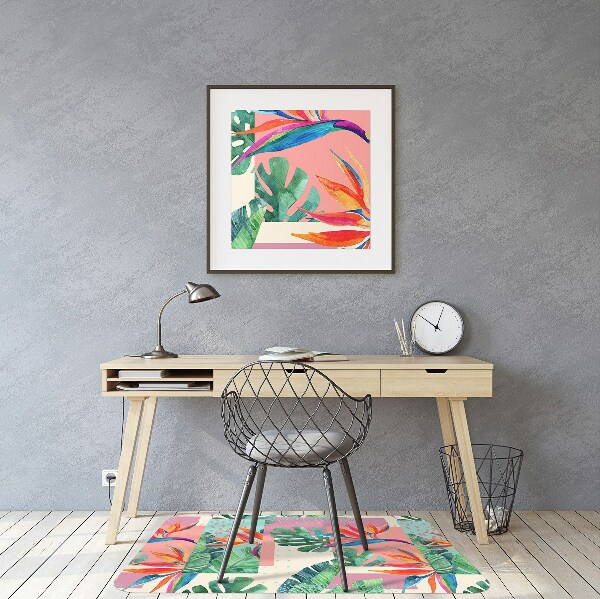 Office chair floor protector Tropical mosaic