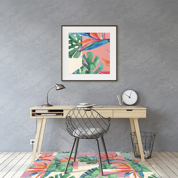Office chair floor protector Tropical mosaic