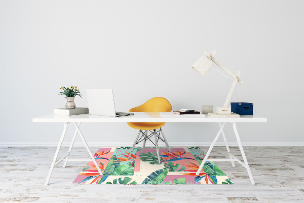 Office chair floor protector Tropical mosaic