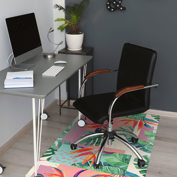 Office chair floor protector Tropical mosaic