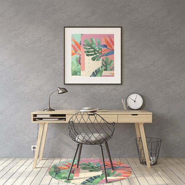Office chair floor protector Tropical mosaic
