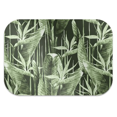 Desk chair mat dark leaves