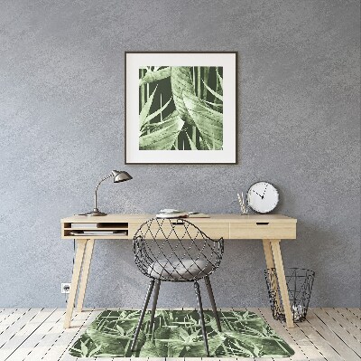 Desk chair mat dark leaves