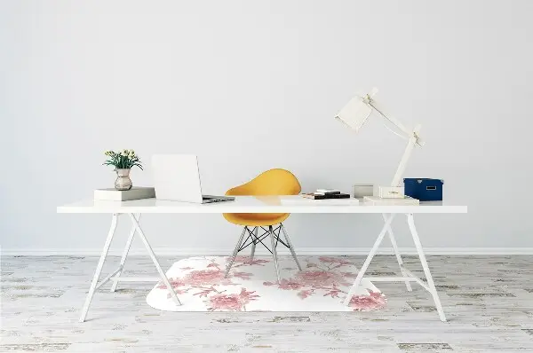 Chair mat floor panels protector pastel flowers