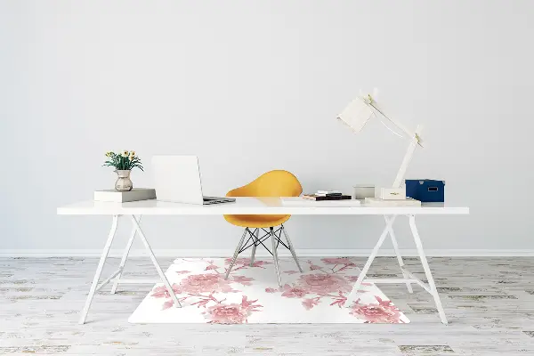 Chair mat floor panels protector pastel flowers
