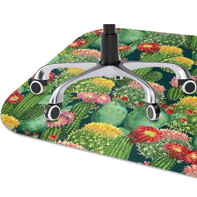 Chair mat floor panels protector flowering cacti