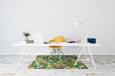 Chair mat floor panels protector flowering cacti