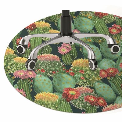 Chair mat floor panels protector flowering cacti