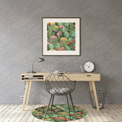 Chair mat floor panels protector flowering cacti