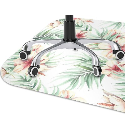 Chair mat floor panels protector Hawaiian flowers