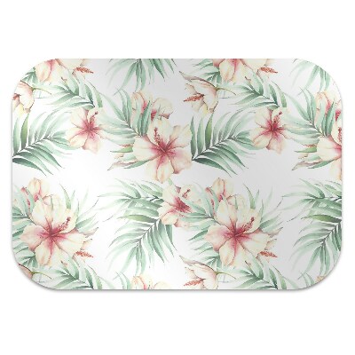 Chair mat floor panels protector Hawaiian flowers