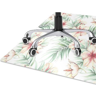 Chair mat floor panels protector Hawaiian flowers