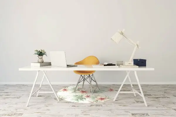 Chair mat floor panels protector Hawaiian flowers